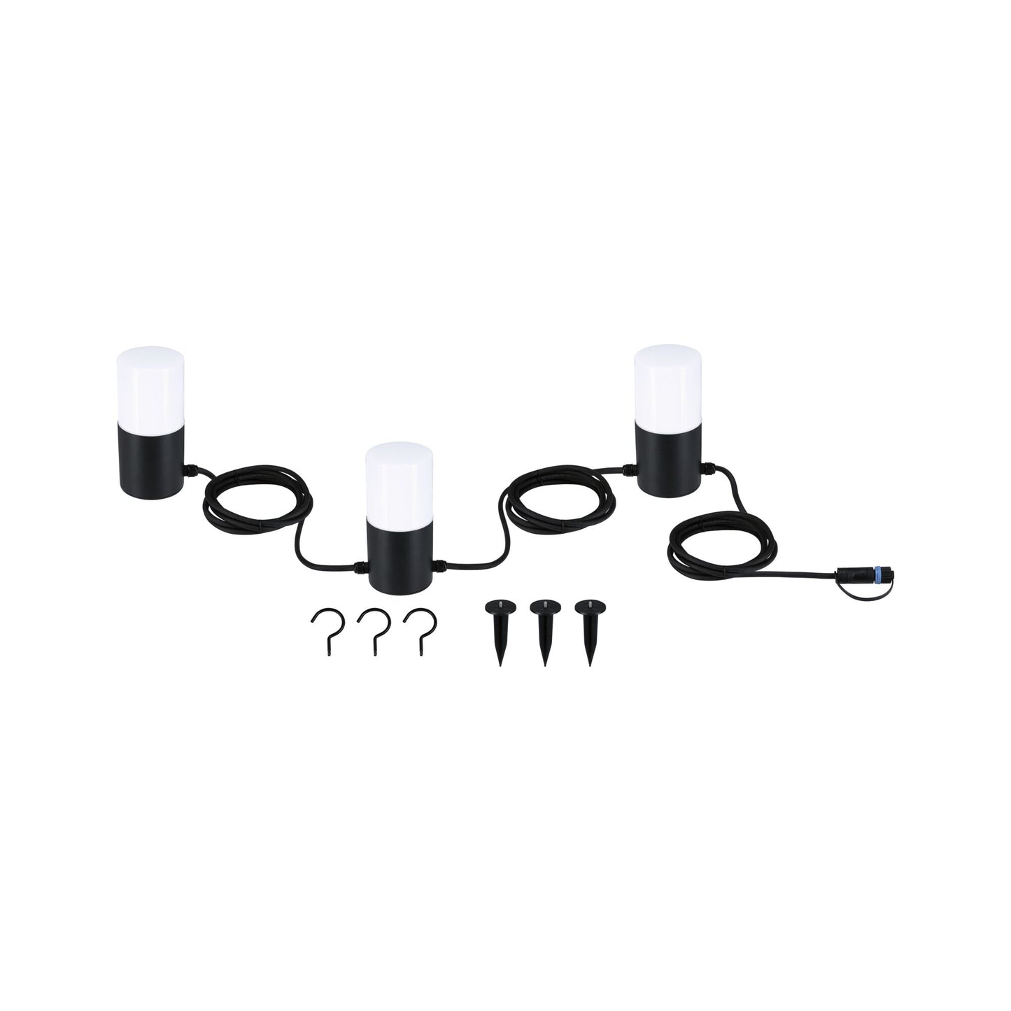 Paulmann Plug & Shine LED Lichterkette Tubs   IP44 3000K 3x2W   Anthrazit