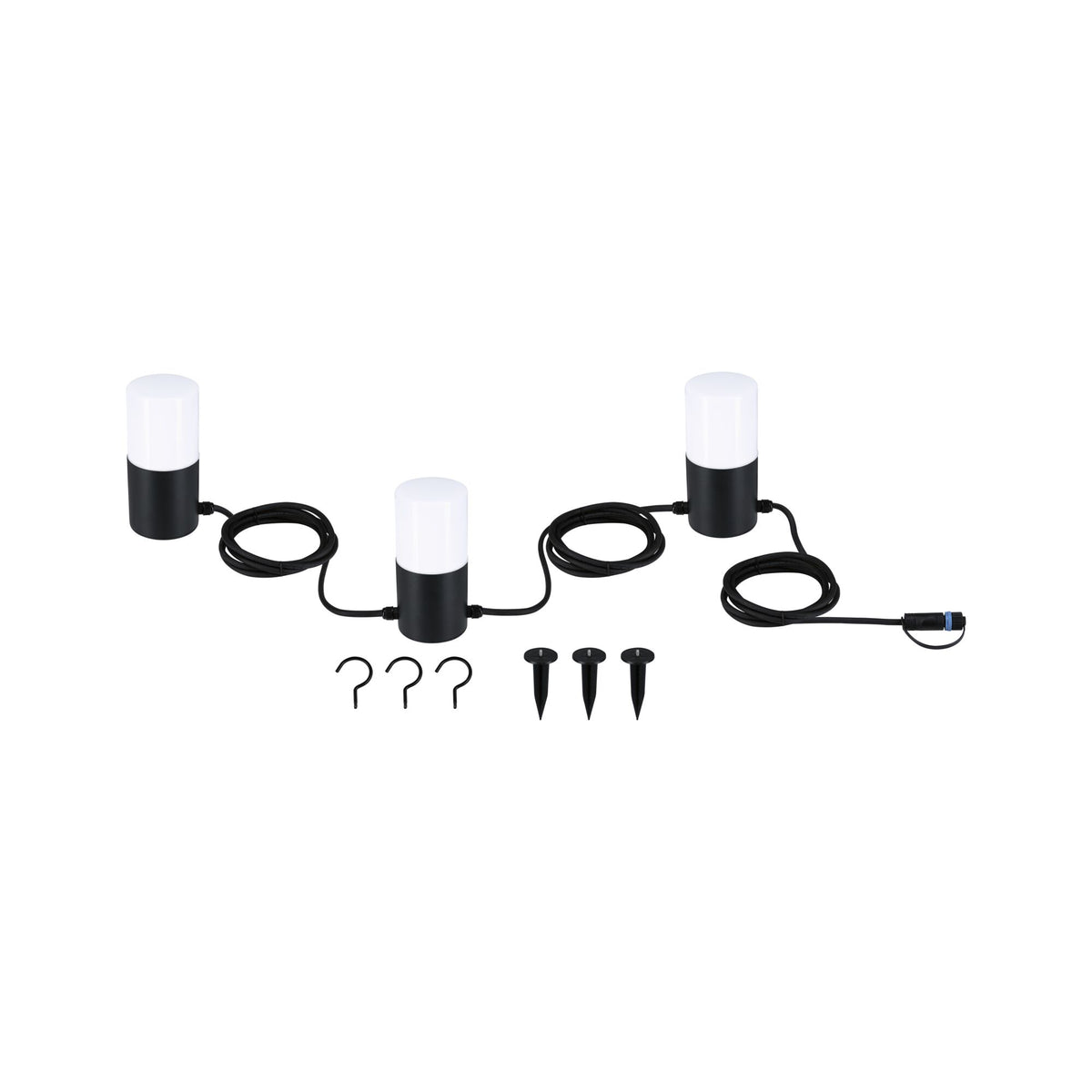 Paulmann Plug & Shine LED Lichterkette Tubs   IP44 3000K 3x2W   Anthrazit