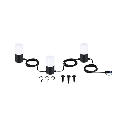 Paulmann Plug & Shine LED Lichterkette Tubs   IP44 3000K 3x2W   Anthrazit