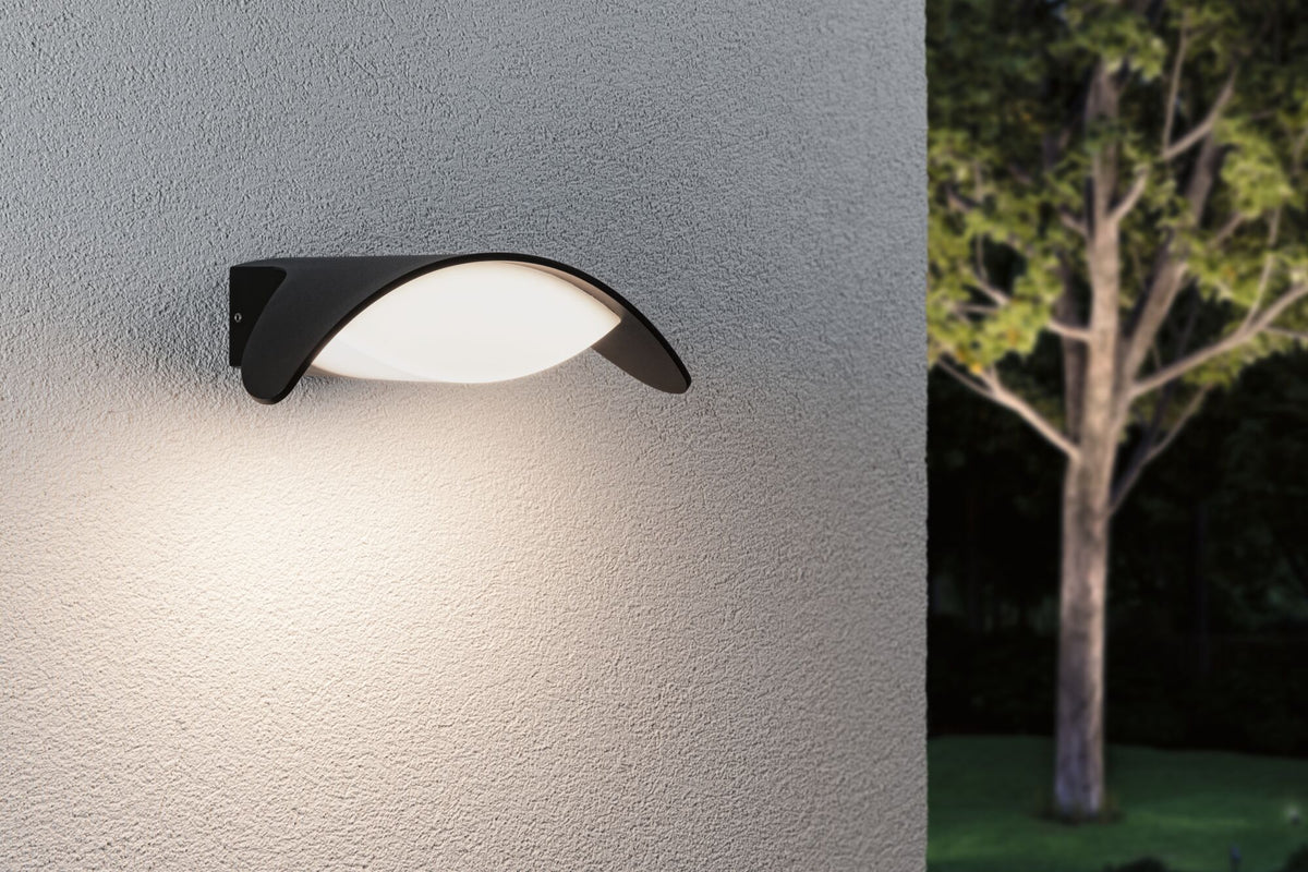 Paulmann LED Außenwandleuchte Mesana   IP44  66mm 3000K 12W 800lm 230V  Anthrazit  Aluminium