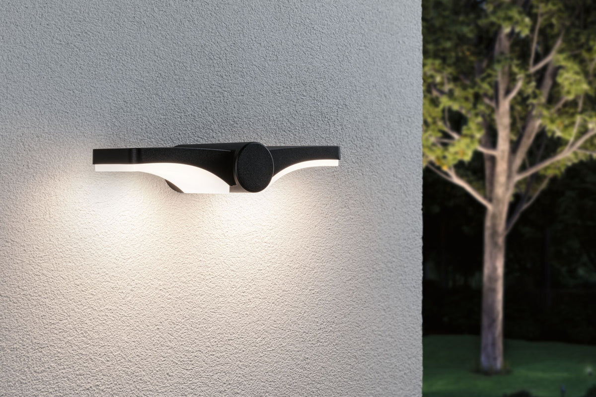 Paulmann LED Außenwandleuchte Pekana   IP44  55mm 3000K 2x6W 2x480lm 230V  Anthrazit  Aluminium