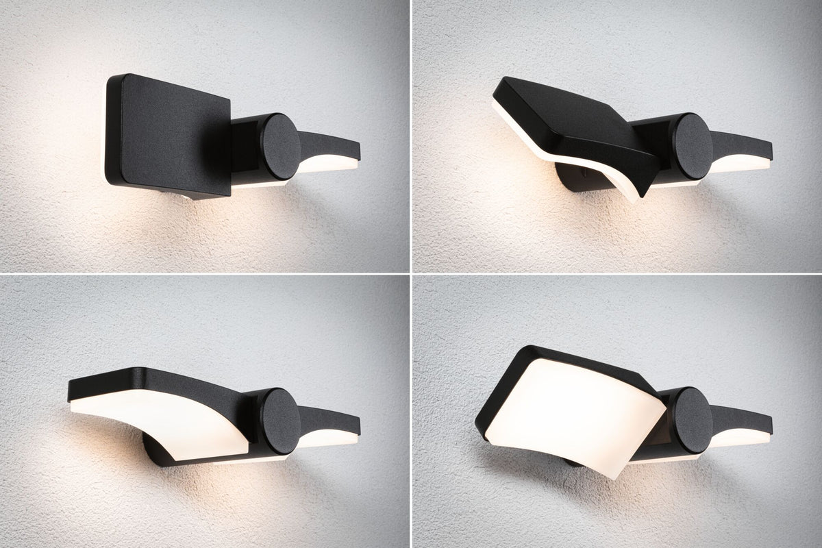 Paulmann LED Außenwandleuchte Pekana   IP44  55mm 3000K 2x6W 2x480lm 230V  Anthrazit  Aluminium