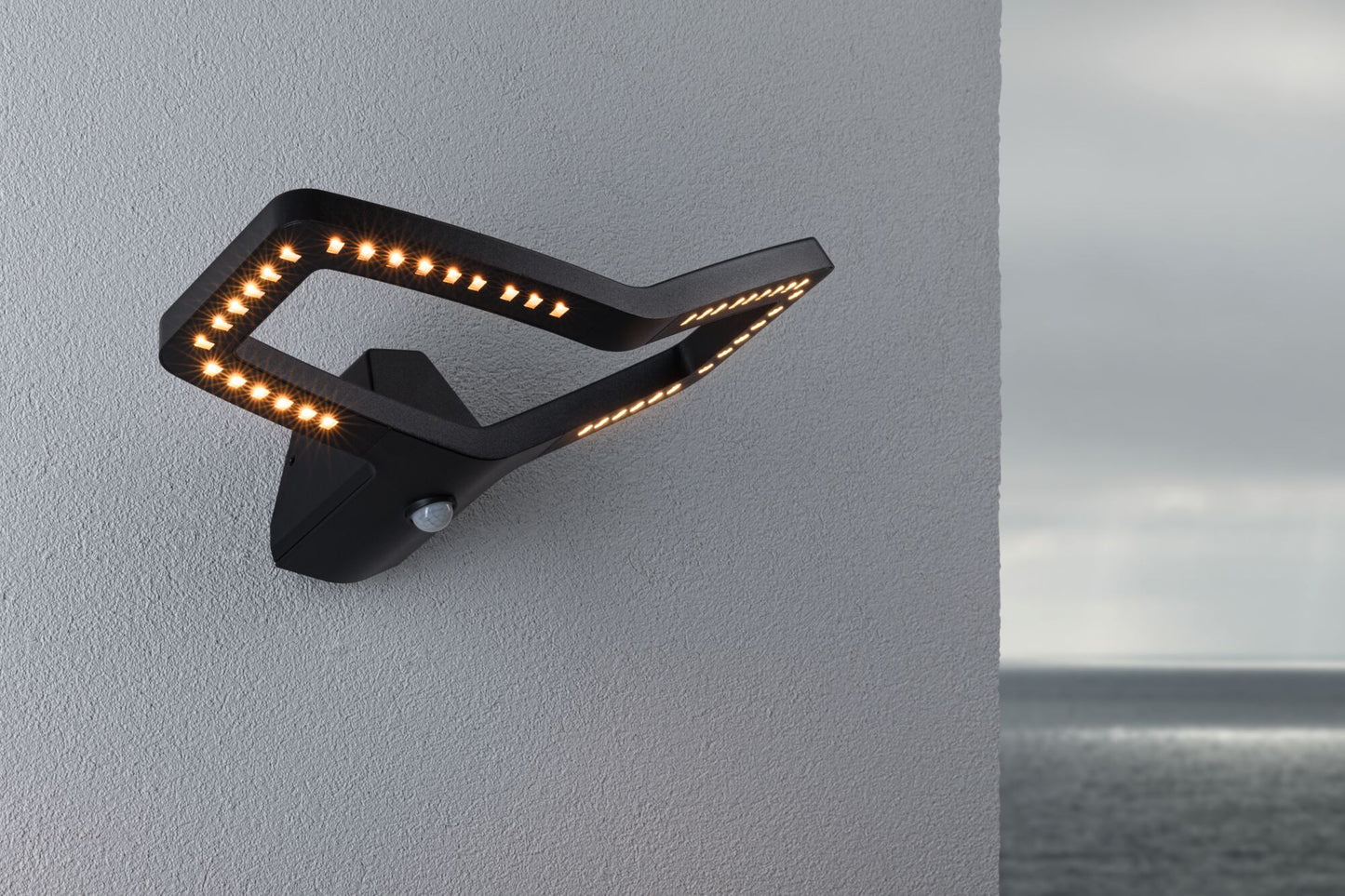 Paulmann LED Außenwandleuchte Alara Dämmerungsgesteuerter Bewegungsmelder (IR) Smart Home Zigbee 3.0  IP44 eckig 375x270mm 3000 - 2200K 10W 450lm 230V  Anthrazit Metall
