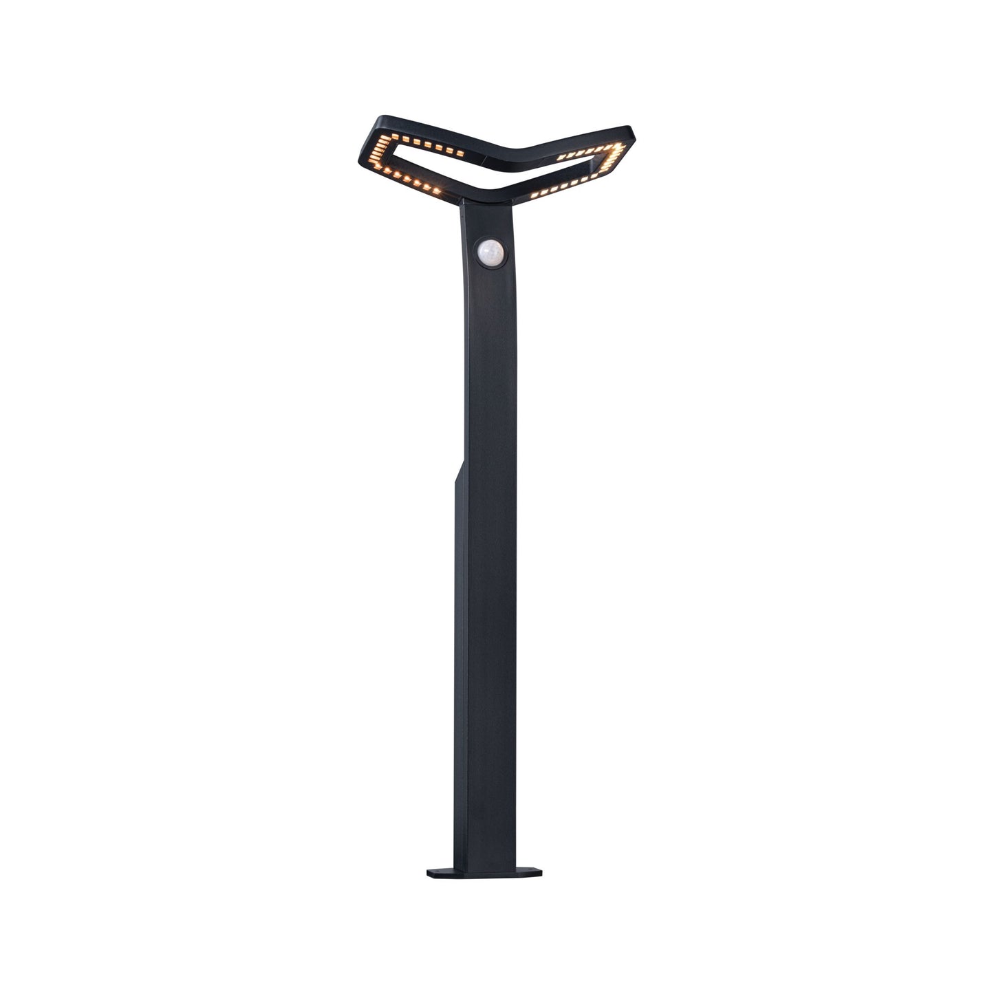 Paulmann LED Pollerleuchte Alara Dämmerungsgesteuerter Bewegungsmelder (IR) insektenfreundlich Smart Home Zigbee 3.0  IP44 eckig 665mm 3000 - 2200K 10W 450lm 230V  Anthrazit  Metall