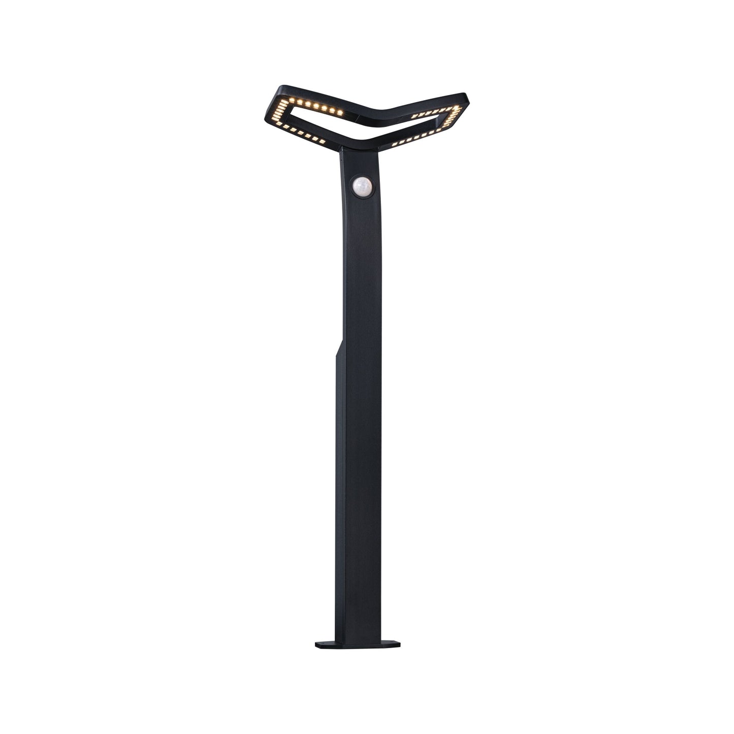 Paulmann LED Pollerleuchte Alara Dämmerungsgesteuerter Bewegungsmelder (IR) insektenfreundlich Smart Home Zigbee 3.0  IP44 eckig 665mm 3000 - 2200K 10W 450lm 230V  Anthrazit  Metall