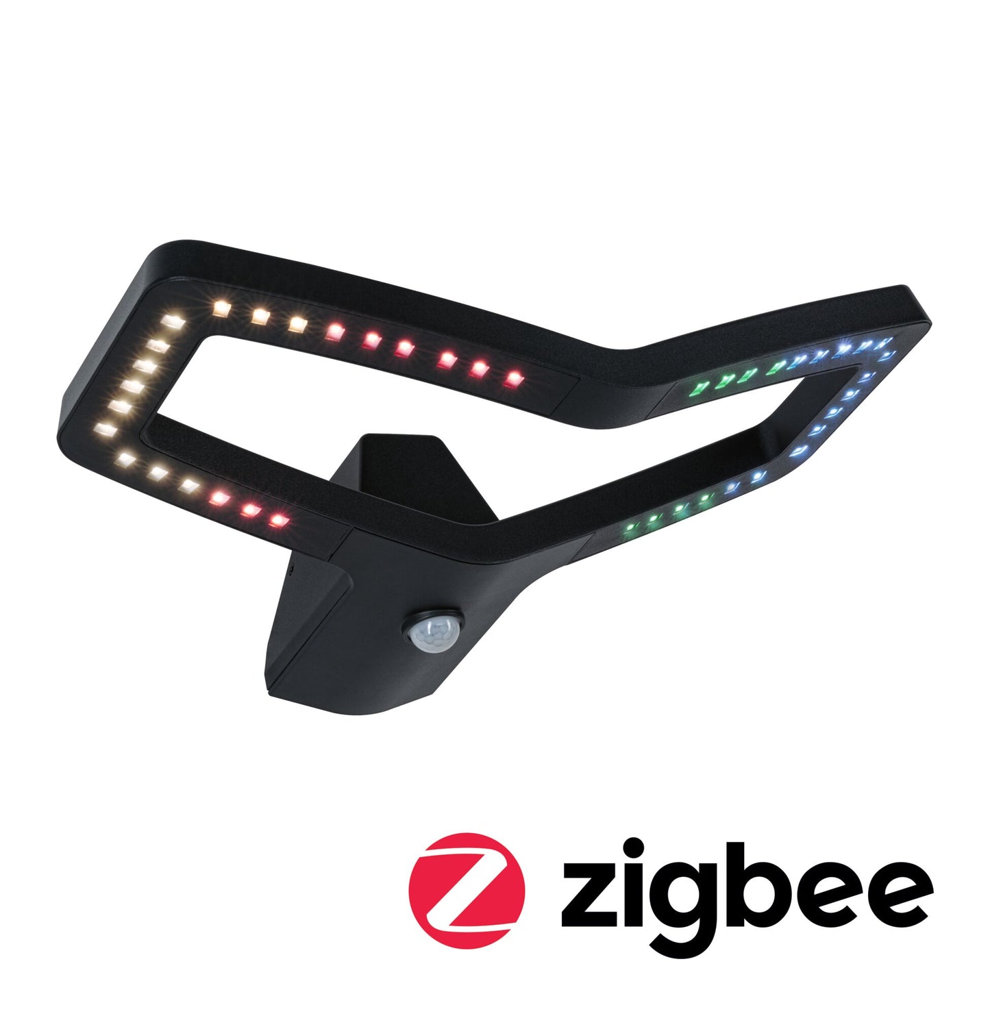 Paulmann LED Außenwandleuchte Alara Dämmerungsgesteuerter Bewegungsmelder (IR) Smart Home Zigbee 3.0  IP44 eckig 375x270mm RGBW+ 10W 450lm 230V  Anthrazit Metall