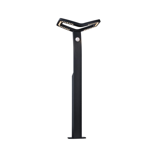 Paulmann LED Pollerleuchte Alara Dämmerungsgesteuerter Bewegungsmelder (IR) IP44 eckig 665mm 3000K 10W 450lm 230V  Anthrazit  Metall