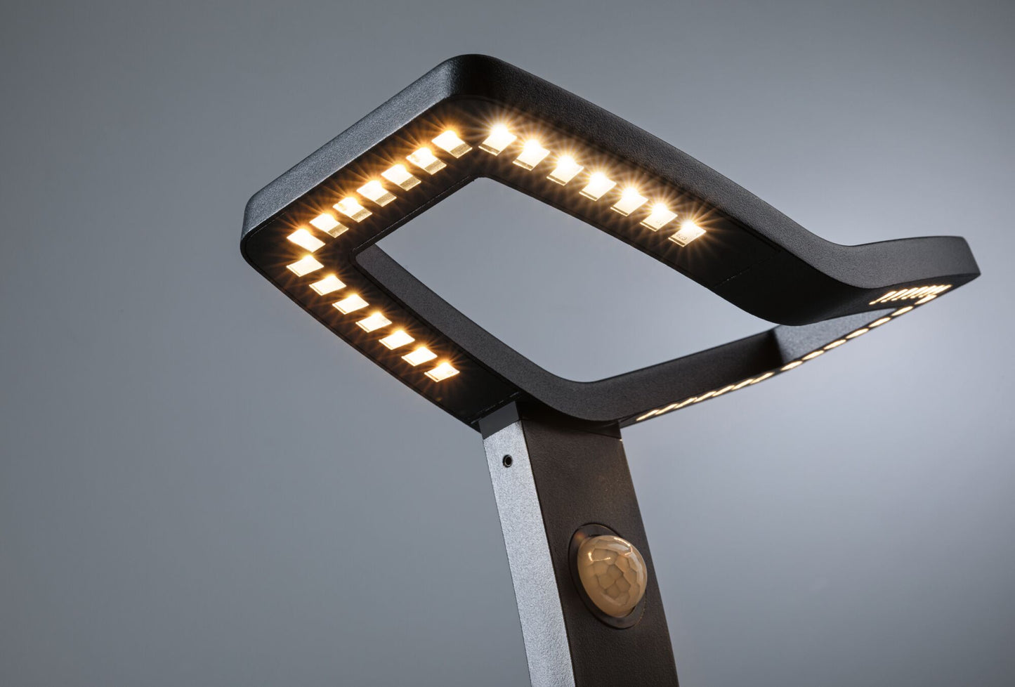 Paulmann LED Pollerleuchte Alara Dämmerungsgesteuerter Bewegungsmelder (IR) IP44 eckig 665mm 3000K 10W 450lm 230V  Anthrazit  Metall