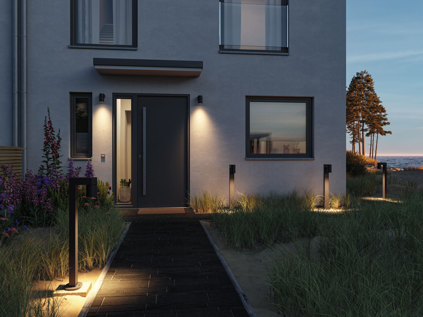 Paulmann LED Außenwandleuchte Kimu IP44 zylindrisch 80mm 3000K 8W 500lm 230V 70° Anthrazit Aluminium