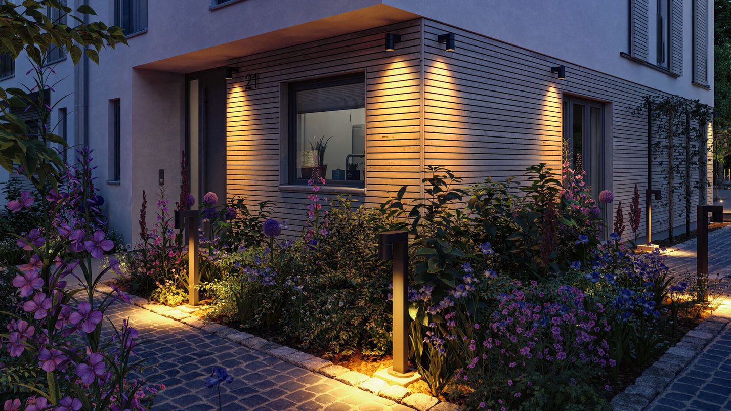 Paulmann LED Außenwandleuchte Kimu  insektenfreundlich IP44 zylindrisch 80mm 2200K 7,8W 500lm 230V 70° Anthrazit Aluminium