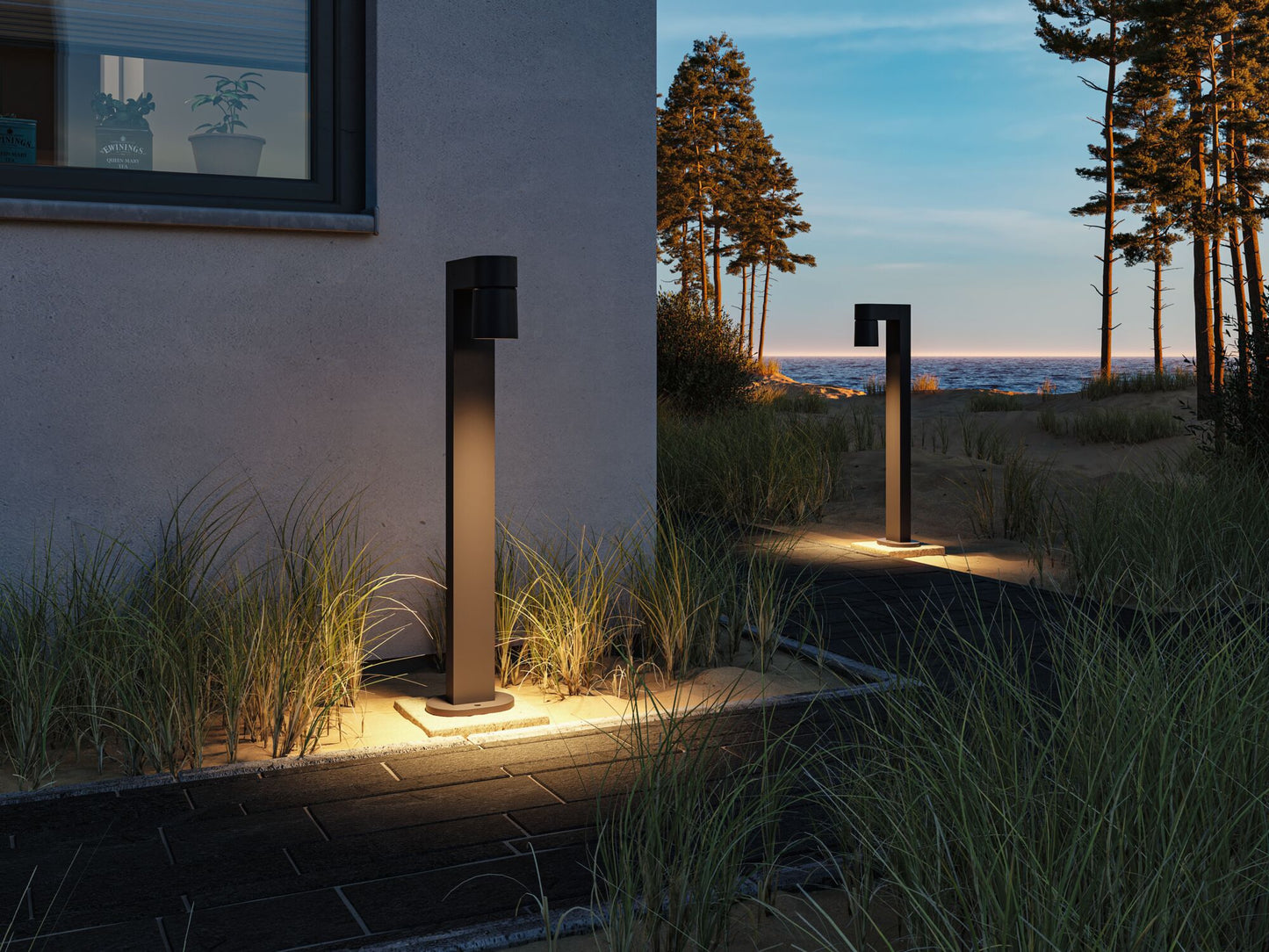 Paulmann LED Pollerleuchte Kimu IP44 zylindrisch 822mm 3000K 8W 500lm 230V 70° Anthrazit  Aluminium