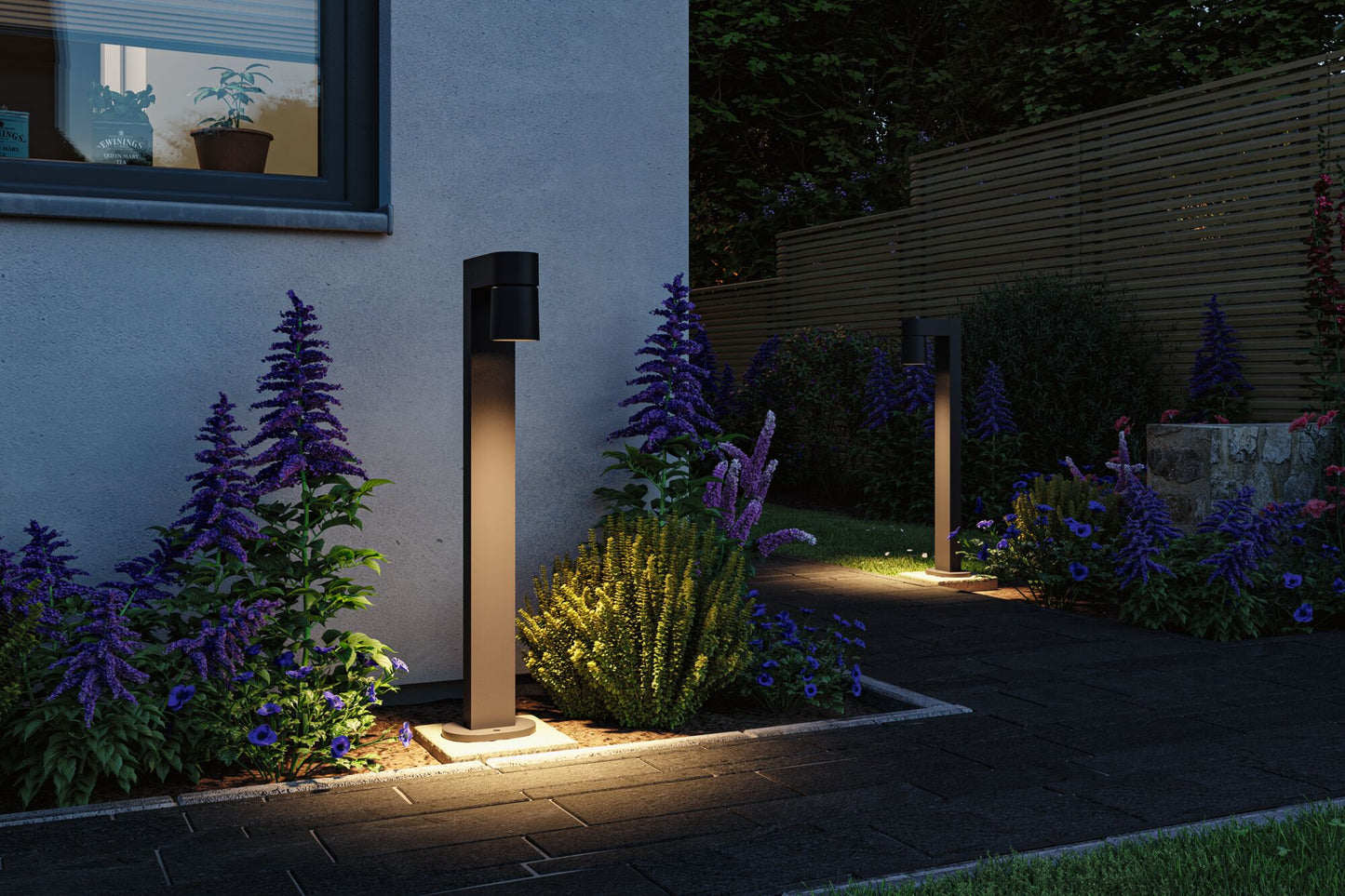 Paulmann LED Pollerleuchte Kimu IP44 zylindrisch 822mm 3000K 8W 500lm 230V 70° Anthrazit  Aluminium
