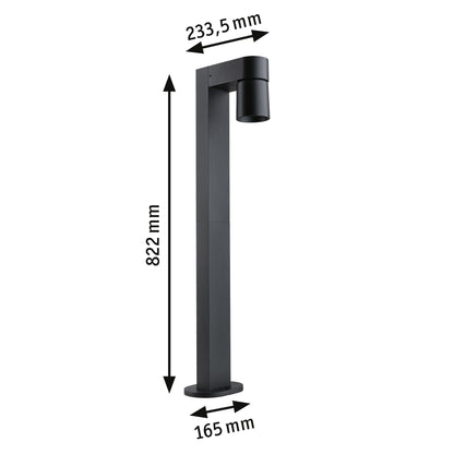 Paulmann LED Pollerleuchte Kimu IP44 zylindrisch 822mm 3000K 8W 500lm 230V 70° Anthrazit  Aluminium