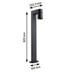 Paulmann LED Pollerleuchte Kimu  insektenfreundlich IP44 zylindrisch 822mm 2200K 7,8W 500lm 230V 70° Anthrazit  Aluminium