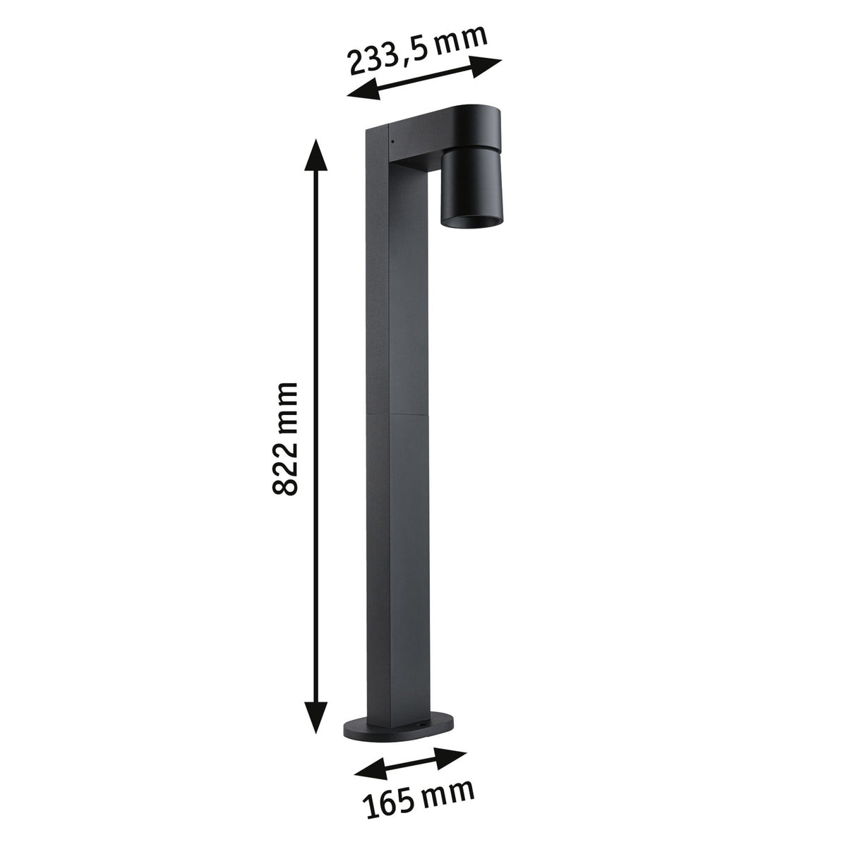 Paulmann LED Pollerleuchte Kimu  insektenfreundlich IP44 zylindrisch 822mm 2200K 7,8W 500lm 230V 70° Anthrazit  Aluminium