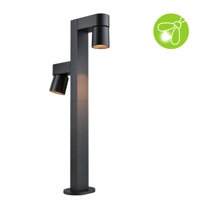 Paulmann LED Pollerleuchte Kimu  insektenfreundlich IP44 zylindrisch 822mm 2200K 2x7,8W 720lm / 720lm 230V 70° Anthrazit  Aluminium