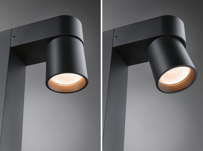 Paulmann LED Pollerleuchte Kimu  insektenfreundlich IP44 zylindrisch 822mm 2200K 2x7,8W 720lm / 720lm 230V 70° Anthrazit  Aluminium