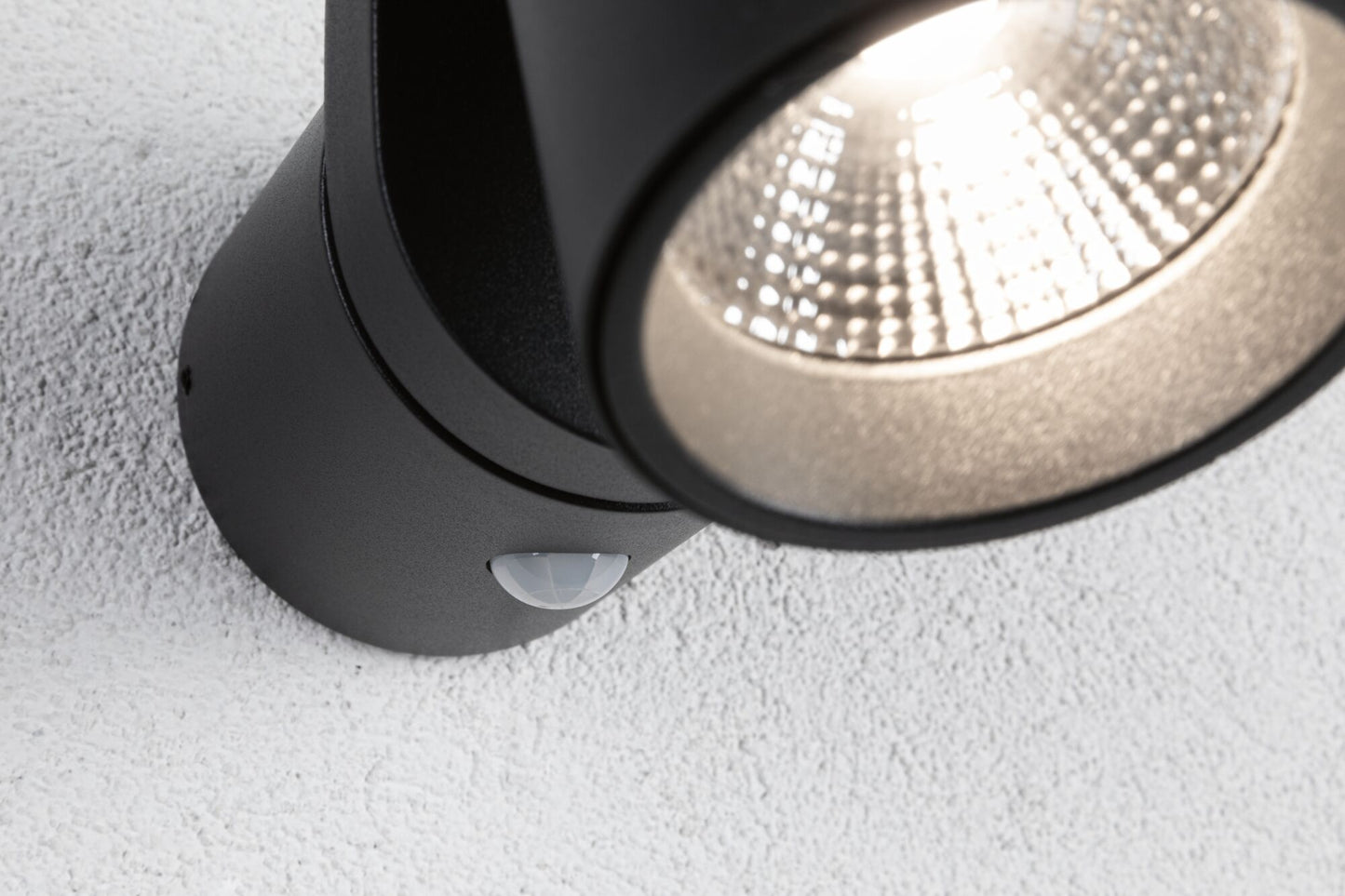 Paulmann LED Außenwandleuchte Cuff Dämmerungsgesteuerter Bewegungsmelder (IR) IP44  76x217mm 3000K 10W 700lm 230V 70° Anthrazit Aluminium