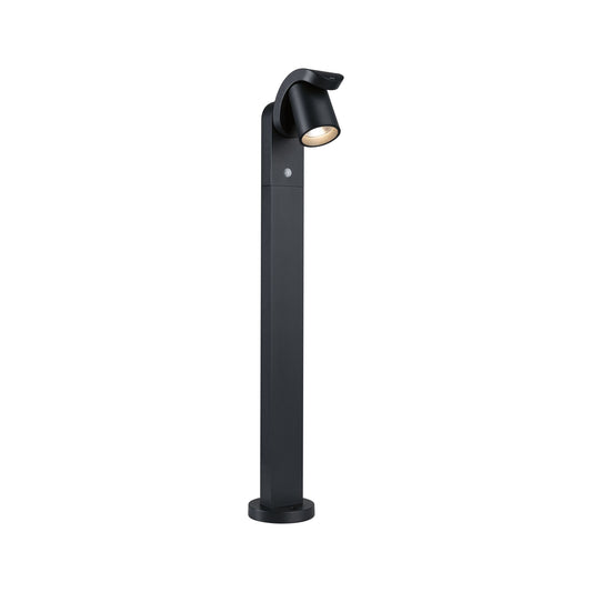 Paulmann LED Pollerleuchte Cuff Dämmerungsgesteuerter Bewegungsmelder (IR) IP44  782mm 3000K 10W 700lm 230V 70° Anthrazit  Aluminium