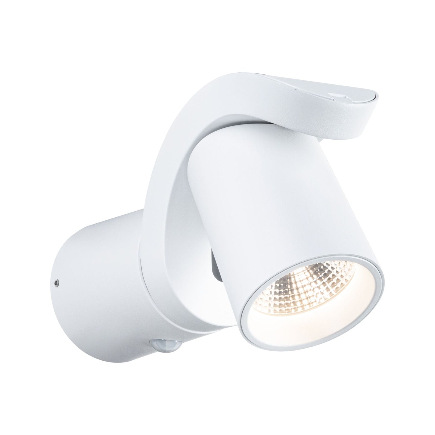 Paulmann LED Außenwandleuchte Cuff Dämmerungsgesteuerter Bewegungsmelder (IR) IP44  76x217mm 3000K 10W 700lm 230V 70° Weiß Aluminium