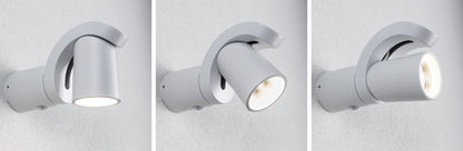 Paulmann LED Außenwandleuchte Cuff Dämmerungsgesteuerter Bewegungsmelder (IR) IP44  76x217mm 3000K 10W 700lm 230V 70° Weiß Aluminium