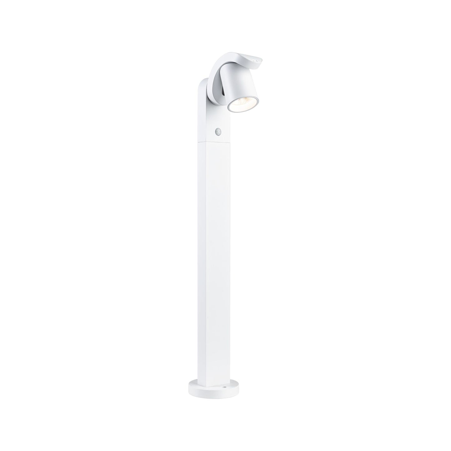 Paulmann LED Pollerleuchte Cuff Dämmerungsgesteuerter Bewegungsmelder (IR) IP44  782mm 3000K 10W 700lm 230V 70° Weiß  Aluminium