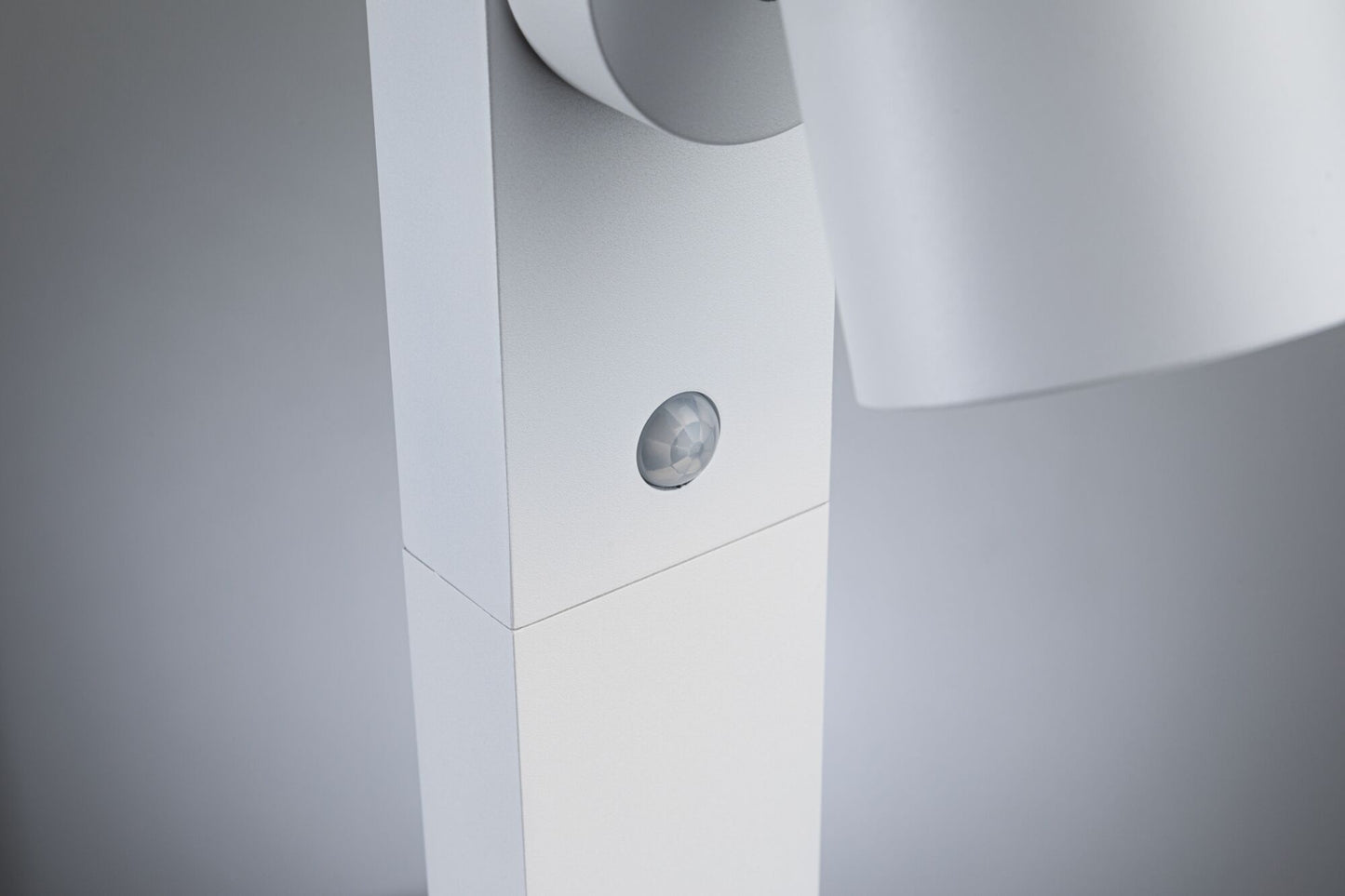 Paulmann LED Pollerleuchte Cuff Dämmerungsgesteuerter Bewegungsmelder (IR) IP44  782mm 3000K 10W 700lm 230V 70° Weiß  Aluminium