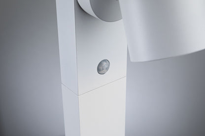 Paulmann LED Pollerleuchte Cuff Dämmerungsgesteuerter Bewegungsmelder (IR) IP44  782mm 3000K 10W 700lm 230V 70° Weiß  Aluminium