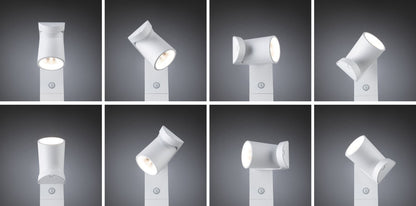 Paulmann LED Pollerleuchte Cuff Dämmerungsgesteuerter Bewegungsmelder (IR) IP44  782mm 3000K 10W 700lm 230V 70° Weiß  Aluminium
