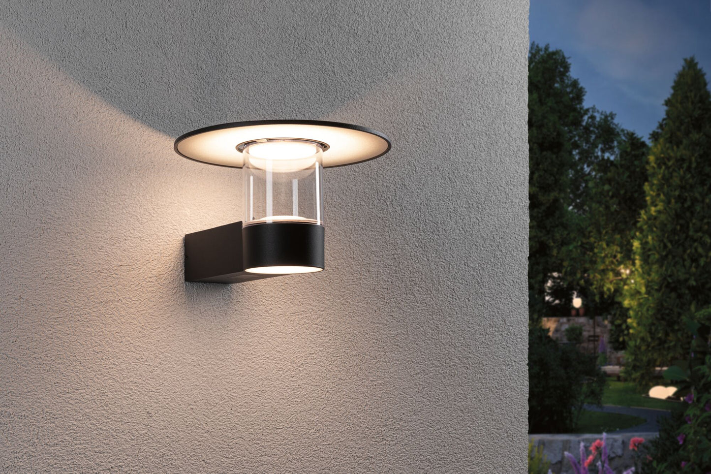 Paulmann LED Außenwandleuchte Sienna Dämmerungsgesteuerter Bewegungsmelder (HF) seewasserresistent IP44  212mm 3000K 9W / 3W 500lm 230V  Anthrazit Aluminium