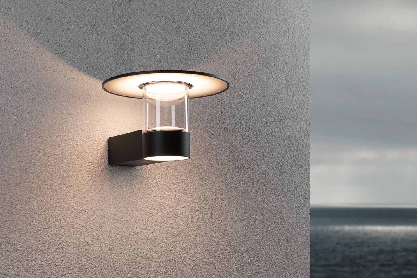 Paulmann LED Außenwandleuchte Sienna Dämmerungsgesteuerter Bewegungsmelder (HF) seewasserresistent IP44  212mm 3000K 9W / 3W 500lm 230V  Anthrazit Aluminium