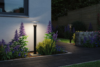 Paulmann LED Pollerleuchte Sienna Dämmerungsgesteuerter Bewegungsmelder (HF) seewasserresistent IP44  780mm 3000K 9W 400lm 230V  Anthrazit  Aluminium