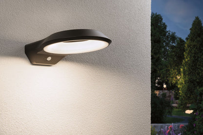Paulmann LED Außenwandleuchte Anela Dämmerungsgesteuerter Bewegungsmelder (IR) IP44  245x309mm 3000K 12,5W 700lm 230V  Anthrazit Aluminium