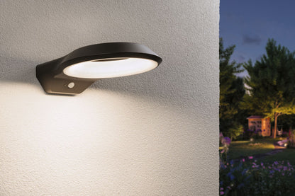Paulmann LED Außenwandleuchte Anela Dämmerungsgesteuerter Bewegungsmelder (IR) insektenfreundlich IP44  245x309mm 2200K 12W 700lm 230V  Anthrazit Aluminium