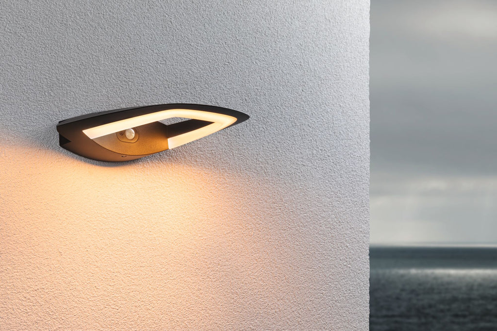 Paulmann LED Außenwandleuchte Akena Bewegungsmelder insektenfreundlich IP44  70mm 2200K 10,8W 800lm 230V  Anthrazit  Aluminium