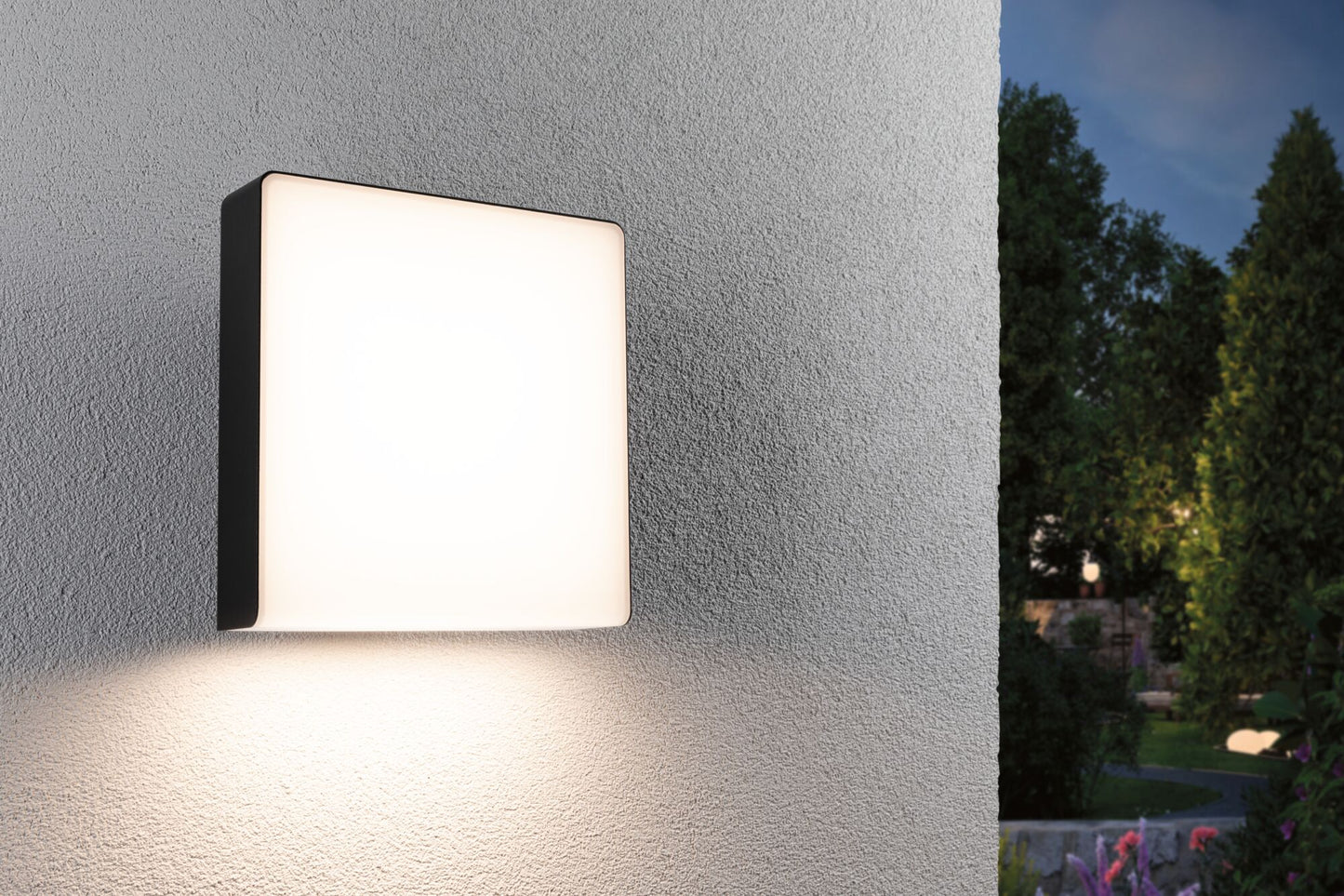 Paulmann LED Außenwandleuchte Azalena Dämmerungsgesteuerter Bewegungsmelder (HF) IP44  250x97mm 3000K 8,5W 700lm 230V  Anthrazit Kunststoff#Aluminium