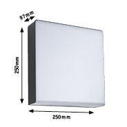 Paulmann LED Außenwandleuchte Azalena Dämmerungsgesteuerter Bewegungsmelder (HF) IP44  250x97mm 3000K 8,5W 700lm 230V  Anthrazit Kunststoff#Aluminium