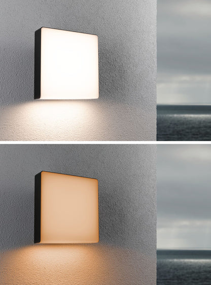 Paulmann LED Außenwandleuchte Azalena Dämmerungsgesteuerter Bewegungsmelder (HF) insektenfreundlich Smart Home Zigbee 3.0  IP44  250x97mm Tunable Warm 8,5W 700lm 230V  Anthrazit Kunststoff#Aluminium
