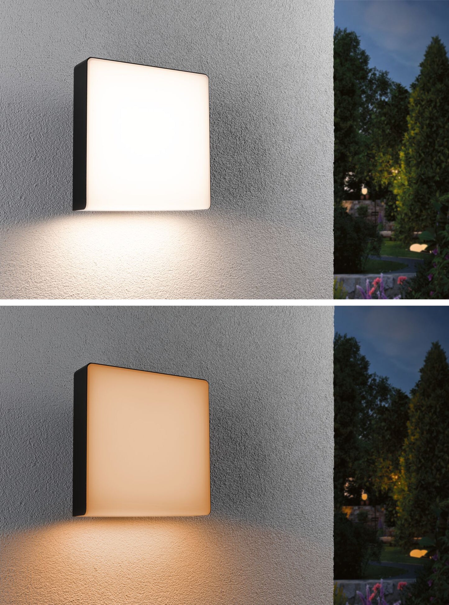 Paulmann LED Außenwandleuchte Azalena Dämmerungsgesteuerter Bewegungsmelder (HF) insektenfreundlich Smart Home Zigbee 3.0  IP44  250x97mm Tunable Warm 8,5W 700lm 230V  Anthrazit Kunststoff#Aluminium