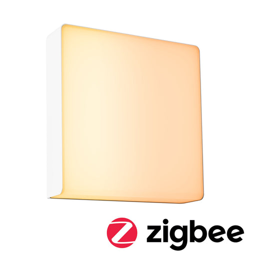 Paulmann LED Außenwandleuchte Azalena Dämmerungsgesteuerter Bewegungsmelder (HF) insektenfreundlich Smart Home Zigbee 3.0  IP44  250x97mm Tunable Warm 8,5W 700lm 230V  Weiß Kunststoff#Aluminium