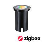 Paulmann LED Bodeneinbauleuchte Floor Smart Home Zigbee 3.0  IP67 rund 110mm RGBW+ 4,9W 300lm 230V Eisen gebürstet Aluminium