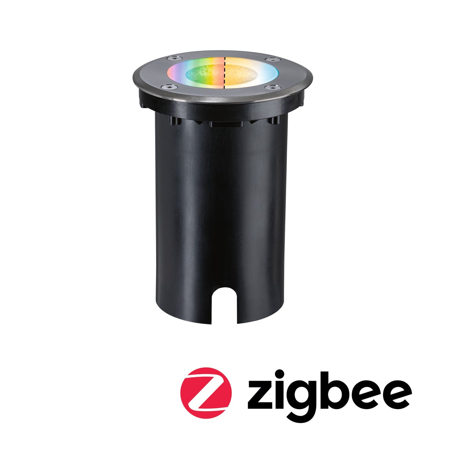 Paulmann LED Bodeneinbauleuchte Floor Smart Home Zigbee 3.0  IP67 rund 110mm RGBW+ 4,9W 300lm 230V Eisen gebürstet Aluminium
