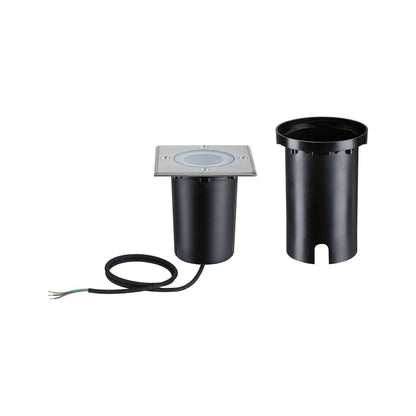 Paulmann LED Bodeneinbauleuchte Floor Smart Home Zigbee 3.0  IP67 rund 110mm RGBW+ 4,9W 300lm 230V Eisen gebürstet Aluminium