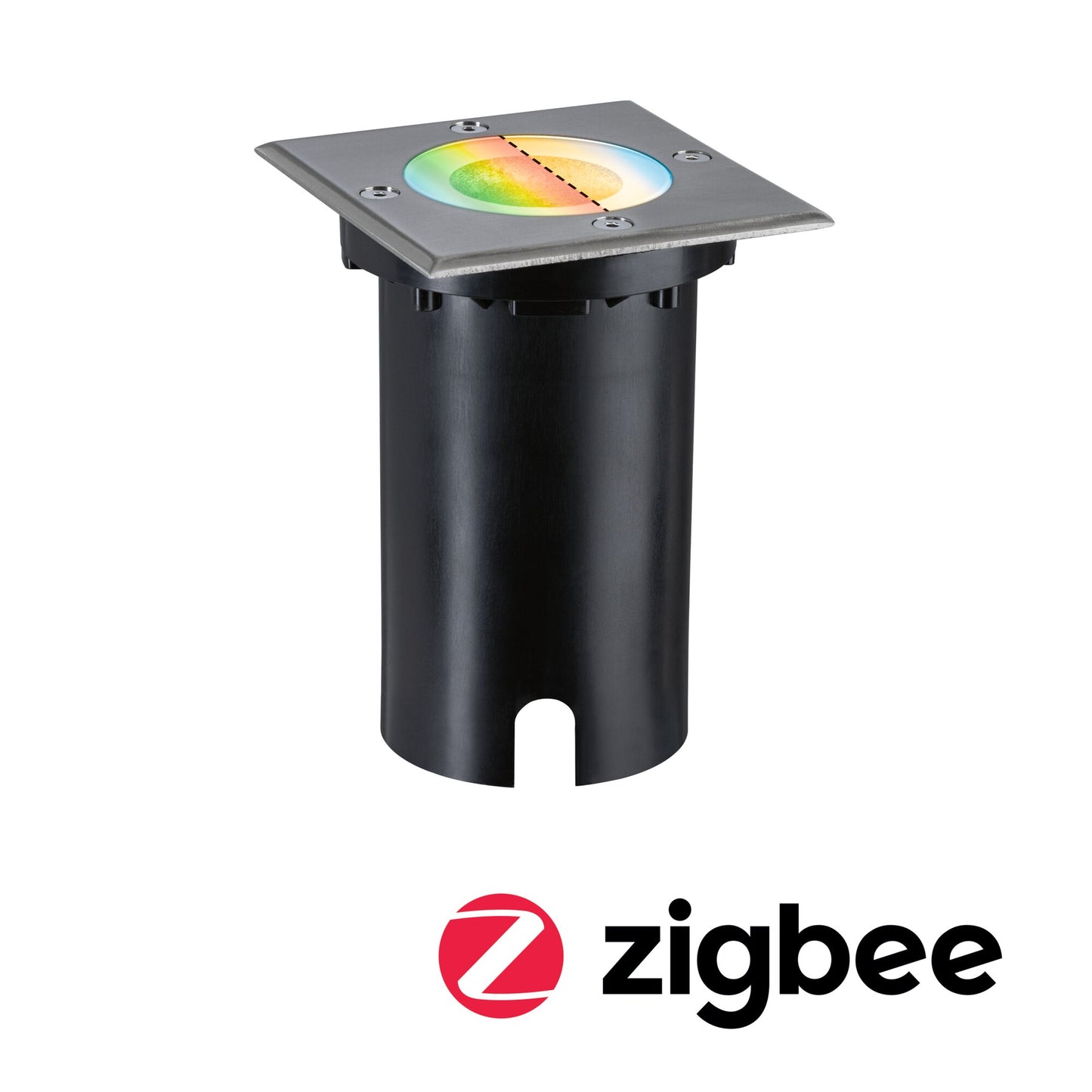 Paulmann LED Bodeneinbauleuchte Floor Smart Home Zigbee 3.0  IP67 eckig 110x110mm RGBW+ 4,9W 300lm 230V Eisen gebürstet Aluminium