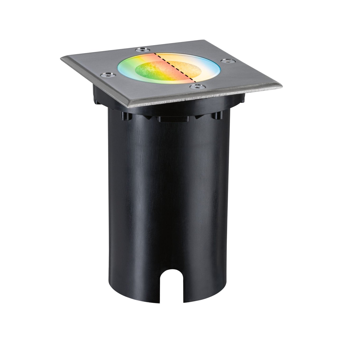 Paulmann LED Bodeneinbauleuchte Floor Smart Home Zigbee 3.0  IP67 eckig 110x110mm RGBW+ 4,9W 300lm 230V Eisen gebürstet Aluminium