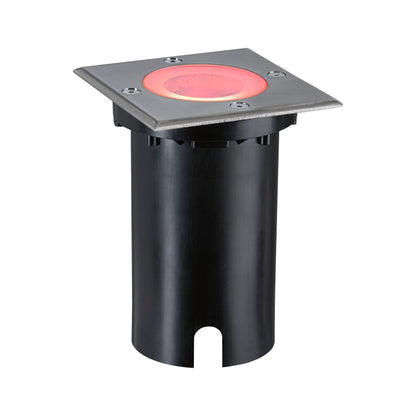 Paulmann LED Bodeneinbauleuchte Floor Smart Home Zigbee 3.0  IP67 eckig 110x110mm RGBW+ 4,9W 300lm 230V Eisen gebürstet Aluminium