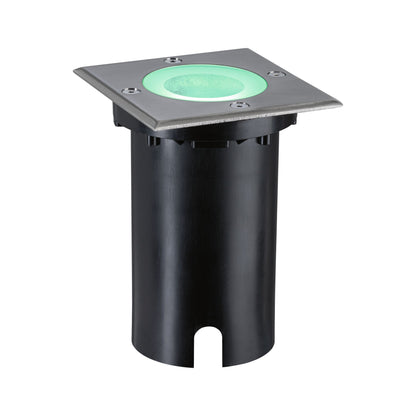Paulmann LED Bodeneinbauleuchte Floor Smart Home Zigbee 3.0  IP67 eckig 110x110mm RGBW+ 4,9W 300lm 230V Eisen gebürstet Aluminium