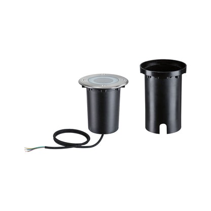 Paulmann LED Bodeneinbauleuchte Floor Smart Home Zigbee 3.0  IP67 eckig 110x110mm RGBW+ 4,9W 300lm 230V Eisen gebürstet Aluminium