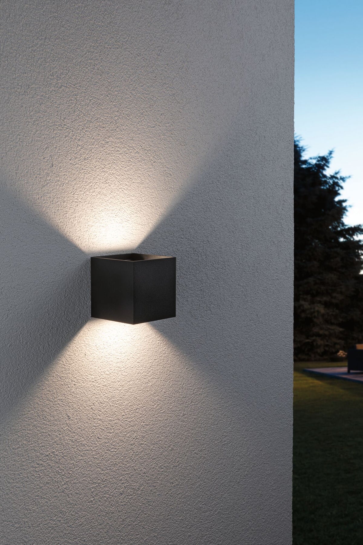 Paulmann House LED Außenwandleuchte Cybo  IP44 eckig 100x100mm RGBW 2x2,5W 2x150lm 230V  Anthrazit Aluminium