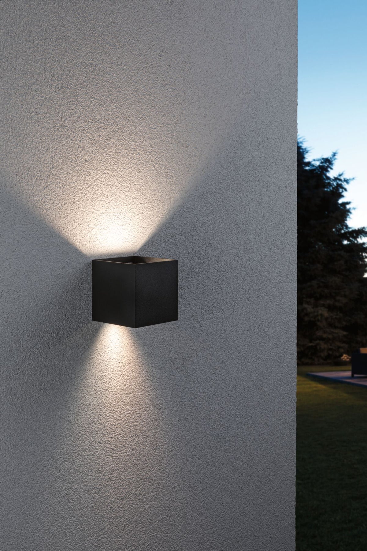 Paulmann House LED Außenwandleuchte Cybo  IP44 eckig 100x100mm RGBW 2x2,5W 2x150lm 230V  Anthrazit Aluminium